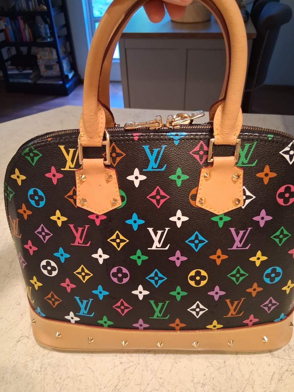 Louis Vuitton Black Murakami Multicolor Monogram Alma with Natural Leather Trim - Picture 8 of 16